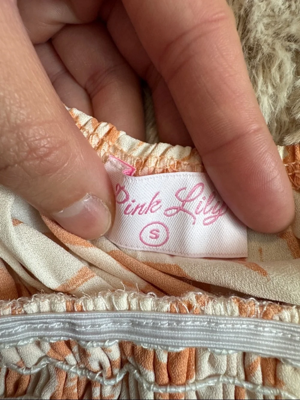 Pink Lily Floral Wide Leg Pants & Crop Tank Set in Peach and Cream - Picture 3 of 6